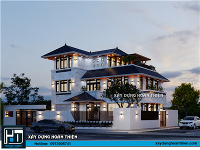 Thiết kế biệt thự hiện đại 3 tầng diện tích 20x20m tại Hưng Yên